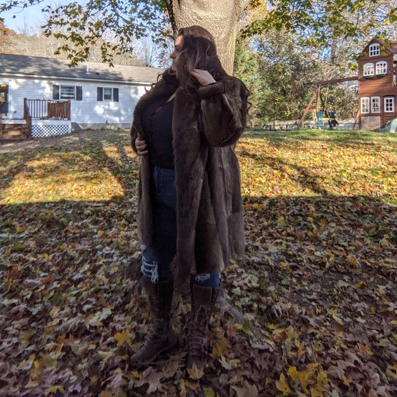 Vintage Muskrat Stroller coat-1985 WM.H.HARRIS Certificate authentic women's fur - Picture 5 of 13